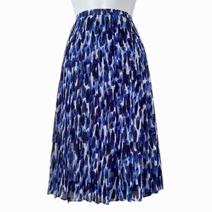 Covington Chic Blue & Black Abstract Pattern Women's Pleated Flowy Skirt Size 8